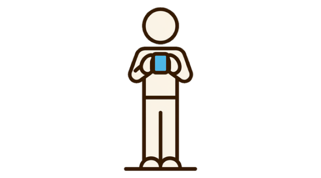 a person holding a phone up in front of them